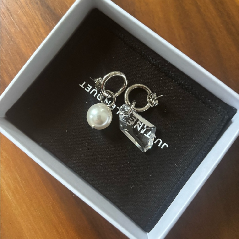 JUSTINE CLENQUET asymetrical earrings. 
Bought on SSENSE. 
Good condition.